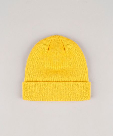 Gorro-Masculino-Basico-em-Trico-Amarela-9801876-Amarelo_1