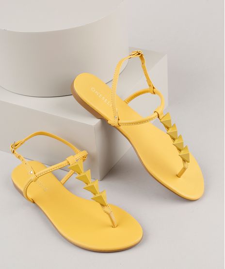 Rasteirinha-Feminina-Oneself-com-Aviamentos-Amarela-9883163-Amarelo_1