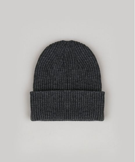 Gorro-Masculino-Basico-em-Trico-Canelado-Cinza-Mescla-Escuro-9801873-Cinza_Mescla_Escuro_1