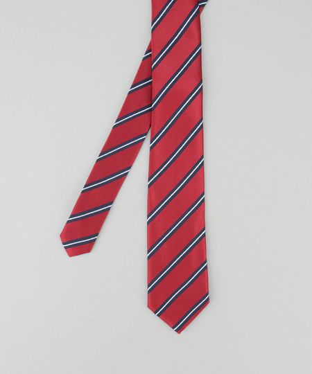 Gravata-em-Jacquard-Listrada-Vermelha-8327832-Vermelho_1