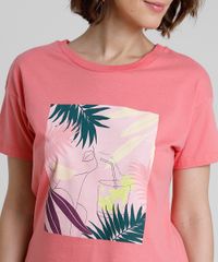 Blusa-Feminina-com-Estampa-Tropical-Manga-Curta-Decote-Redondo-Coral-9861763-Coral_4