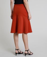 Saia-Feminina-Midi-com-Botoes-e-Recortes--Cobre-9878222-Cobre_2