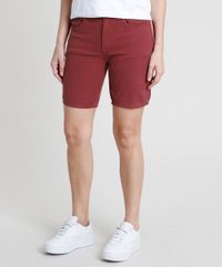 Bermuda-da-Sarja-Feminina-Ciclista-Cintura-Alta-Vermelho-Escuro-9889650-Vermelho_Escuro_1