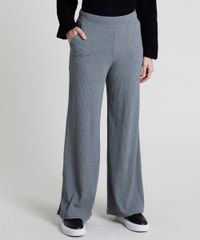 Calca-Feminina-Basica-Pantalona-Cintura-Alta-Canelada-com-Bolsos-Cinza-Mescla-Escuro-9880628-Cinza_Mescla_Escuro_1