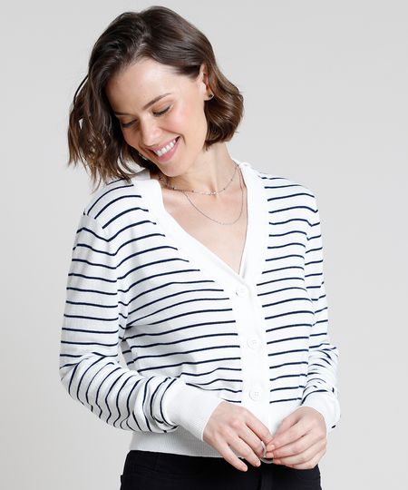 Cardigan-Feminino-Basico-Listrado-em-Trico-com-Botoes--Off-White-9804579-Off_White_1 Cardigan-Feminino-Basico-Listrado-em-Trico-com-Botoes--Off-White-9804579-Off_White_1