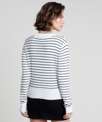 Cardigan-Feminino-Basico-Listrado-em-Trico-com-Botoes--Off-White-9804579-Off_White_2
