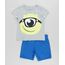Conjunto-Infantil-Mike-Monstros-S-A--de-Camiseta-Manga-Curta-Cinza-Mescla---Bermuda-em-Moletom-Azul-9876585-Azul_1