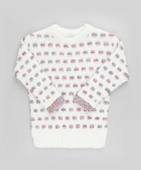 Sueter-Infantil-Estampado-Quadriculado-em-Trico-Felpado-com-Lurex-Off-White-9797542-Off_White_1