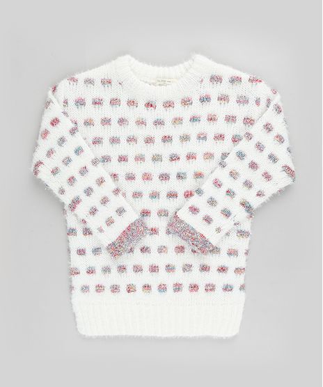Sueter-Infantil-Estampado-Quadriculado-em-Trico-Felpado-com-Lurex-Off-White-9797542-Off_White_1