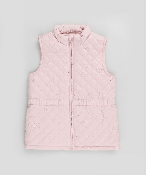 Colete-Infantil-Puffer-Matelasse-Estampado-de-Estrelas-Rosa-Claro-9782703-Rosa_Claro_1
