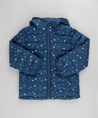 Jaqueta-Infantil-Puffer-Estampada-de-Coracoes-com-Capuz-e-Bolsos-Azul-Escuro-9782715-Azul_Escuro_1