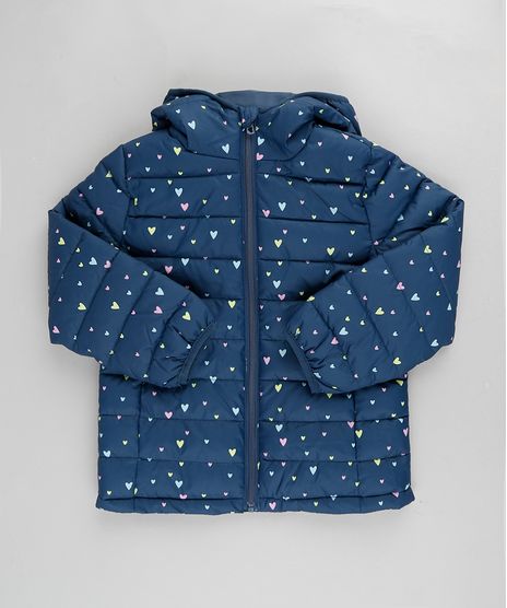 Jaqueta-Infantil-Puffer-Estampada-de-Coracoes-com-Capuz-e-Bolsos-Azul-Escuro-9782715-Azul_Escuro_1