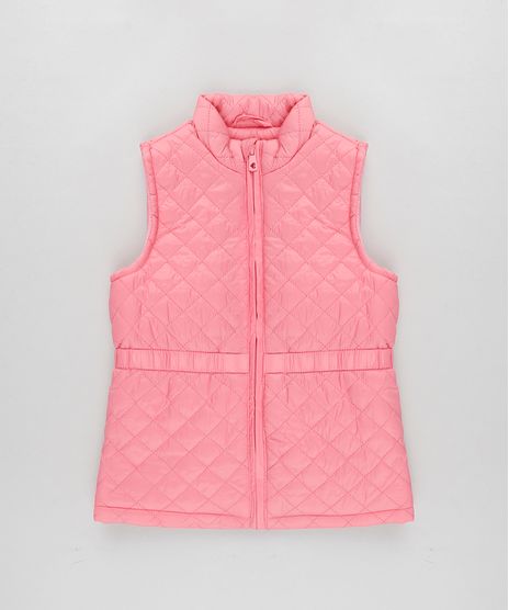 Colete-Infantil-Puffer-Matelasse-Rosa-9782712-Rosa_1