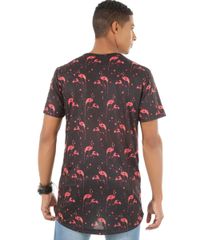 Camiseta-Longa--Flamingos--Preta-8518912-Preto_2