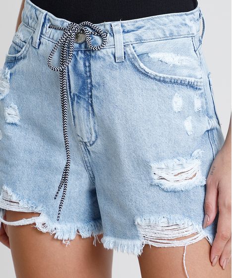 short jeans cintura alta larguinho