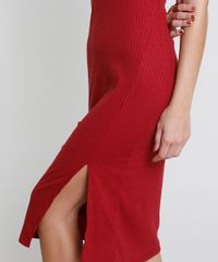 Vestido-Feminino-Midi-Halter-Neck-Canelado-com-Fenda-Gola-Alta-Vinho-9611887-Vinho_4