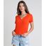 Blusa-Feminina-Canelada-Manga-Curta-Decote-V-Laranja-1-9779702-Laranja_1_1