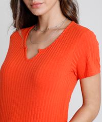 Blusa-Feminina-Canelada-Manga-Curta-Decote-V-Laranja-1-9779702-Laranja_1_4