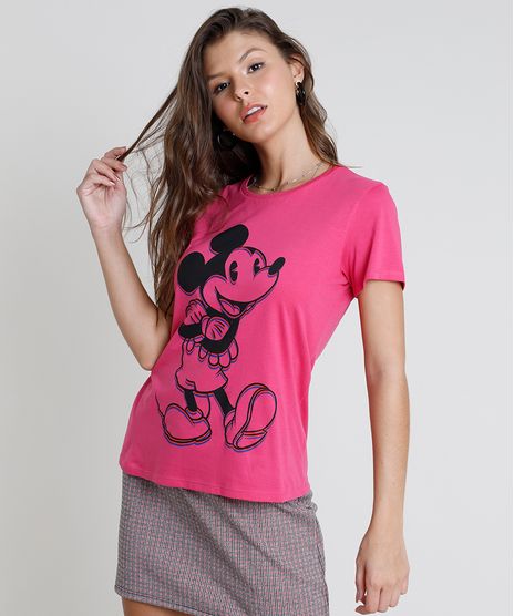 Blusa-Feminina-Mickey-Manga-Curta-Decote-Redondo-Pink-9857362-Pink_1