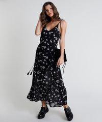 Vestido-Feminino-Longo-Estampado-de-Arabescos-com-Tassel-Alca-Fina-Preto-9819260-Preto_3