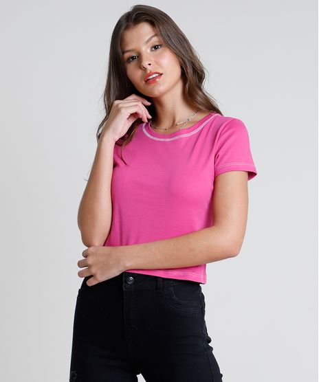 Blusa-Feminina-Basica-Cropped-Manga-Curta-Decote-Redondo-Pink-9647000-Pink_1