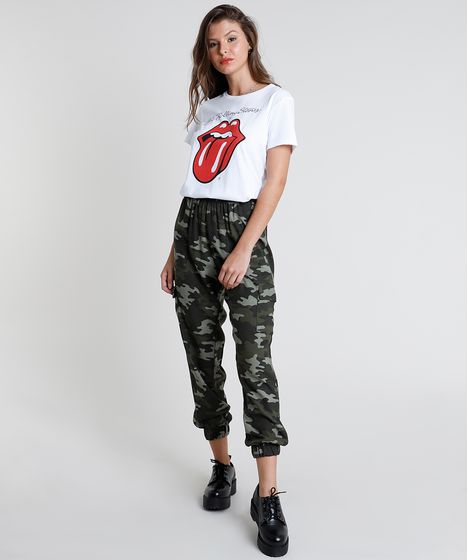 calça jogger camuflada c&a