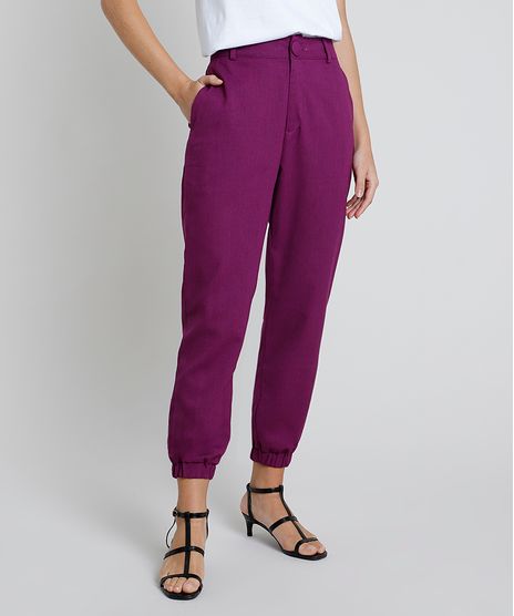 Calca-Feminina-Mindset-Jogger-Alfaiatada-com-Linho-Roxa-9942539-Roxo_1