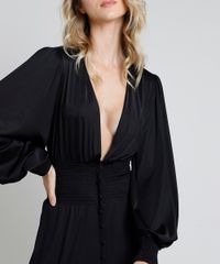 Vestido-Feminino-Mindset-Midi-com-Botoes-Manga-Bufante-Decote-Profundo-Preto-9942377-Preto_4