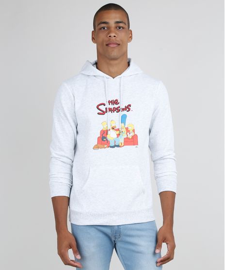 Blusao-Masculino-Os-Simpsons-em-Moletom-com-Capuz-e-Bolso-Canguru-Cinza-Mescla-Claro-9799768-Cinza_Mescla_Claro_1