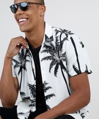 Camisa-Masculina-Tradicional-com-Linho-Estampada-de-Coqueiros-Manga-Curta-Off-White-9893143-Off_White_1
