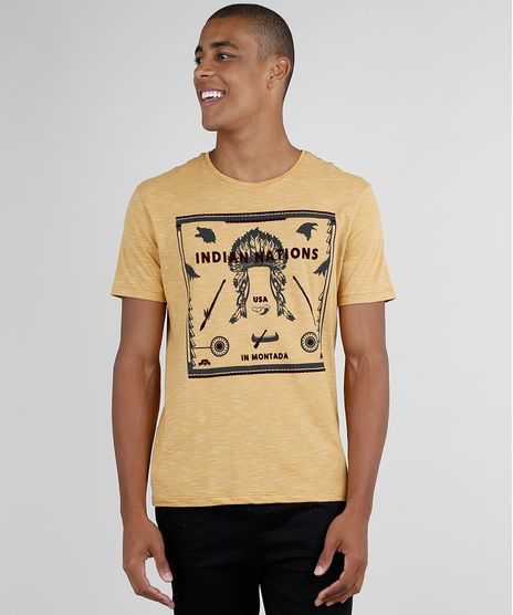 Camiseta-Masculina-Listrada--Indian-Nations--Manga-Curta-Gola-Careca-Caramelo-9865153-Caramelo_1