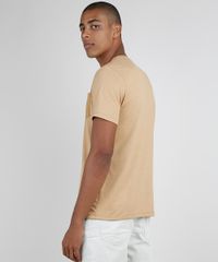 Camiseta-Masculina-com-Bolso-Manga-Curta-Gola-Careca-Bege-Escuro-9866564-Bege_Escuro_2