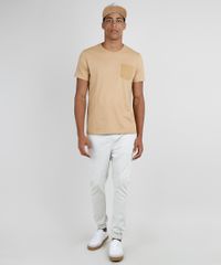 Camiseta-Masculina-com-Bolso-Manga-Curta-Gola-Careca-Bege-Escuro-9866564-Bege_Escuro_3