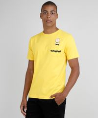 Camiseta-Masculina-Charlie-Brown-com-Bolso-Manga-Curta-Gola-Careca-Amarelo-9824370-Amarelo_1