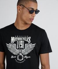 Camiseta-Masculina--Motorcycles--Manga-Curta-Gola-Careca-Preta-9738694-Preto_4
