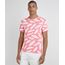 Camiseta-Masculina-Estampada-de-Penas-Manga-Curta-Gola-Careca-Coral-9738301-Coral_1