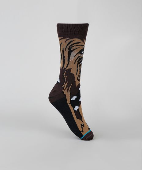 Meia-Masculina-Cano-Alto-Chewbacca-Star-Wars-Marrom-9936923-Marrom_1