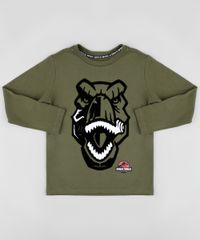 Camiseta-Infantil-Jurassic-World-Manga-Longa-Verde-Militar-9879369-Verde_Militar_1