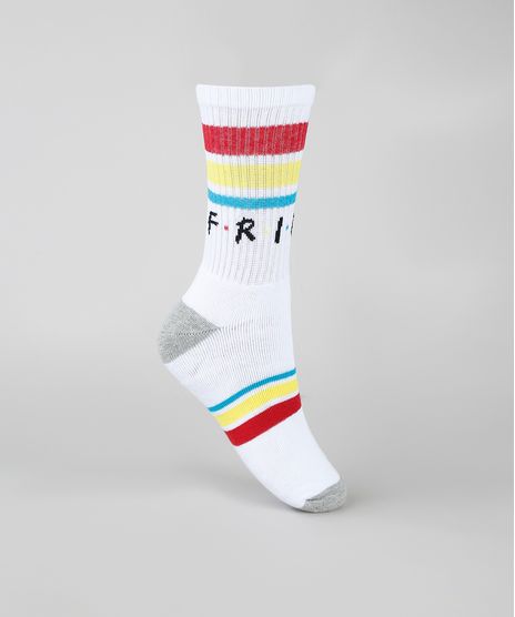 Meia-Feminina-Cano-Alto-Friends-Atoalhada-Branca-9885666-Branco_1