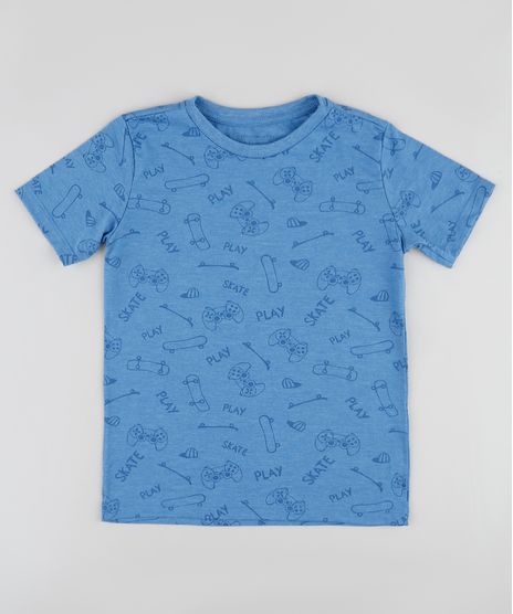 Camiseta-Infantil-Estampada-de-Skate-Manga-Curta-Azul-9883047-Azul_1