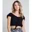 Blusa-Feminina-Cropped-com-Amarracao-Manga-Curta-Decote-V-Preta-9885494-Preto_1