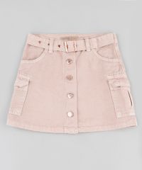 Saia-de-Sarja-Infantil-Cargo-com-Botoes-e-Cinto-Rose-9892618-Rose_1