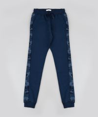 Calca-Infantil-em-Moletom-com-Faixa-Lateral-Estampada-Camuflada-Azul-Marinho-9873841-Azul_Marinho_1