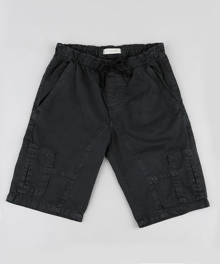 Bermuda-de-Sarja-Infantil-Cargo-com-Cordao-Chumbo-9884054-Chumbo_1