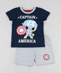 Pijama-Infantil-Capitao-America-Manga-Curta-Azul-Marinho-9878563-Azul_Marinho_1