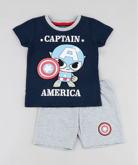 Pijama-Infantil-Capitao-America-Manga-Curta-Azul-Marinho-9878563-Azul_Marinho_1