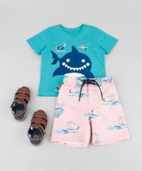 Bermuda-Surf-Infantil-Estampada-Quadriculada-com-Praia-Coral-9757032-Coral_3