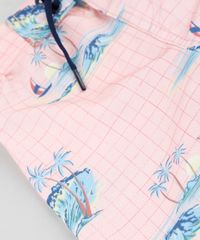 Bermuda-Surf-Infantil-Estampada-Quadriculada-com-Praia-Coral-9757032-Coral_6