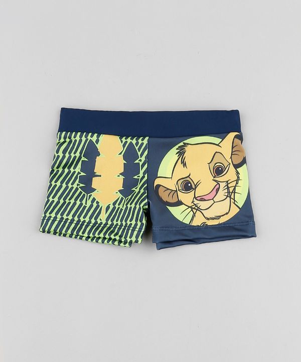 Sunga Infantil Boxer Simba O Rei Leão Estampada com Proteção UV50+ Azul Marinho 4