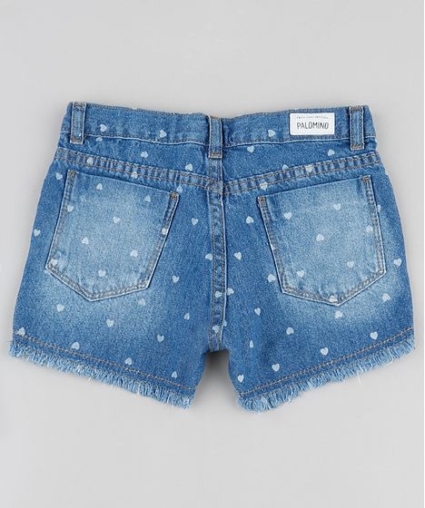 shorts jeans branco infantil